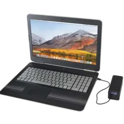 Acamar powerbank do laptopa o pojemności 20 000 mAh i mocy 70 W z aluminium z recyklingu / Czarny 12444090