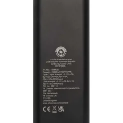 Acamar powerbank do laptopa o pojemności 20 000 mAh i mocy 70 W z aluminium z recyklingu / Czarny 12444090