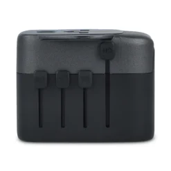 Adapter podróżny PowerPro wykonany z plastiku pochodzącego z recykling / Czarny LT41029-N0002