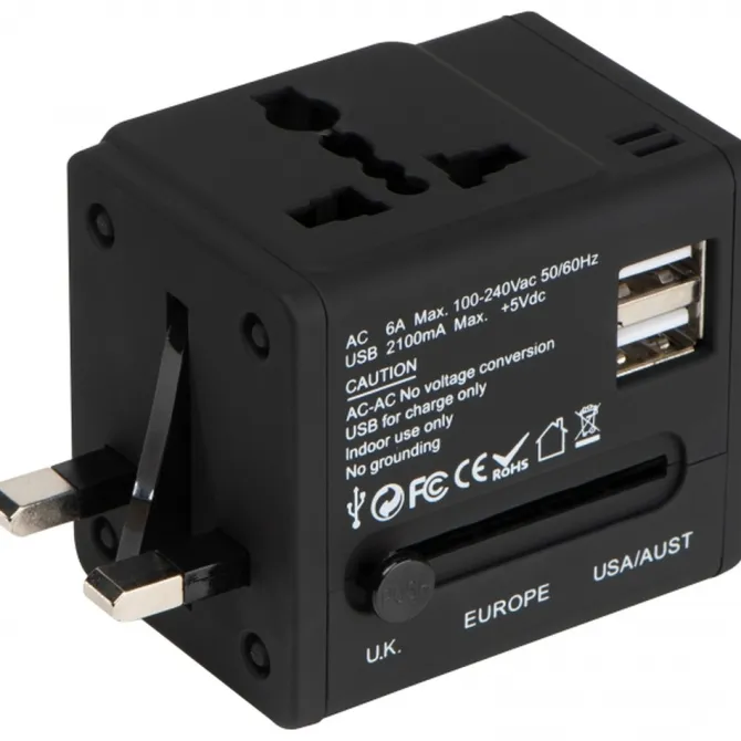 Adapter podróżny TADDEO / Czarny 4083803