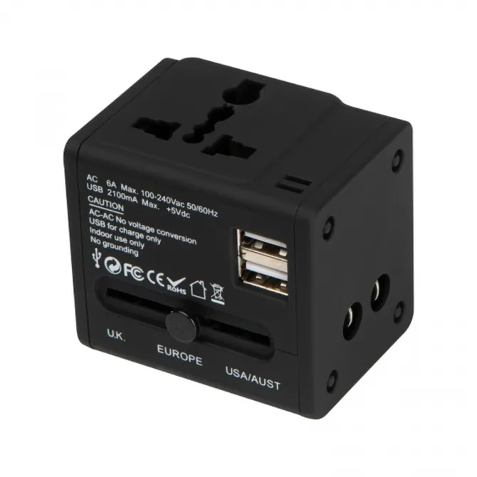 Adapter podróżny TADDEO / Czarny 4083803