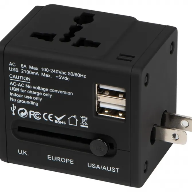 Adapter podróżny TADDEO / Czarny 4083803