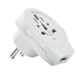 Adapter z USB World to Europe / Biały MO6881-06