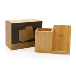 Ładowarka bezprzewodowa 5W, organizer na biurko Calgary / Brązowy P308.479