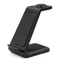 Ładowarka bezprzewodowa 15W, 3 w 1, stojak na telefon | Todd / Czarny V1380-03