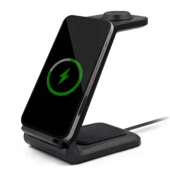 Ładowarka bezprzewodowa 15W, 3 w 1, stojak na telefon | Todd / Czarny V1380-03