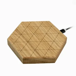 Ładowarka indukcyjna Slim Hexagon / Drewniany - dąb BWD06722