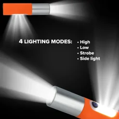 Akumulatorowa latarka LED 10 W z funkcją zoom 300 lm / Pomarańczowy LT93319-N0026