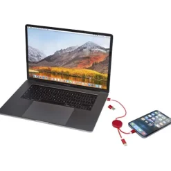 Alasia kabel do synchronizacji danych i szybkiego ładowania 5 w 1 27 W o długości 30 cm z tworzyw sztucznych i aluminium pochodzących z recyklingu / Czerwony 12442421