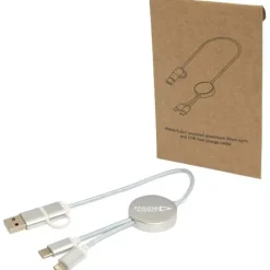 Alasia kabel do synchronizacji danych i szybkiego ładowania 5 w 1 27 W o długości 30 cm z tworzyw sztucznych i aluminium pochodzących z recyklingu / Czarny 12442490