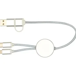 Alasia kabel do synchronizacji danych i szybkiego ładowania 5 w 1 27 W o długości 30 cm z tworzyw sztucznych i aluminium pochodzących z recyklingu / Czarny 12442490