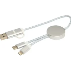 Alasia kabel do synchronizacji danych i szybkiego ładowania 5 w 1 27 W o długości 30 cm z tworzyw sztucznych i aluminium pochodzących z recyklingu / Czarny 12442490