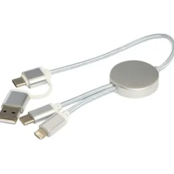Alasia kabel do synchronizacji danych i szybkiego ładowania 5 w 1 27 W o długości 30 cm z tworzyw sztucznych i aluminium pochodzących z recyklingu / Czarny 12442490