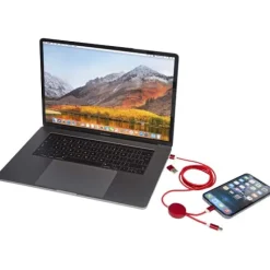 Alasia kabel do synchronizacji danych i szybkiego ładowania 5 w 1 27 W o długości 150 cm z tworzyw sztucznych i aluminium pochodzących z recyklingu / Czerwony 12442521