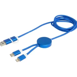 Alasia kabel do synchronizacji danych i szybkiego ładowania 5 w 1 27 W o długości 150 cm z tworzyw sztucznych i aluminium pochodzących z recyklingu / Błękit królewski 12442553