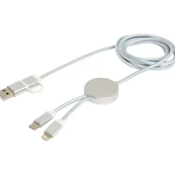 Alasia kabel do synchronizacji danych i szybkiego ładowania 5 w 1 27 W o długości 150 cm z tworzyw sztucznych i aluminium pochodzących z recyklingu / Czarny 12442590