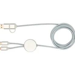 Alasia kabel do synchronizacji danych i szybkiego ładowania 5 w 1 27 W o długości 150 cm z tworzyw sztucznych i aluminium pochodzących z recyklingu / Czarny 12442590