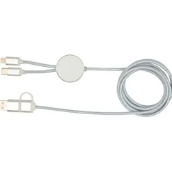 Alasia kabel do synchronizacji danych i szybkiego ładowania 5 w 1 27 W o długości 150 cm z tworzyw sztucznych i aluminium pochodzących z recyklingu / Czarny 12442590
