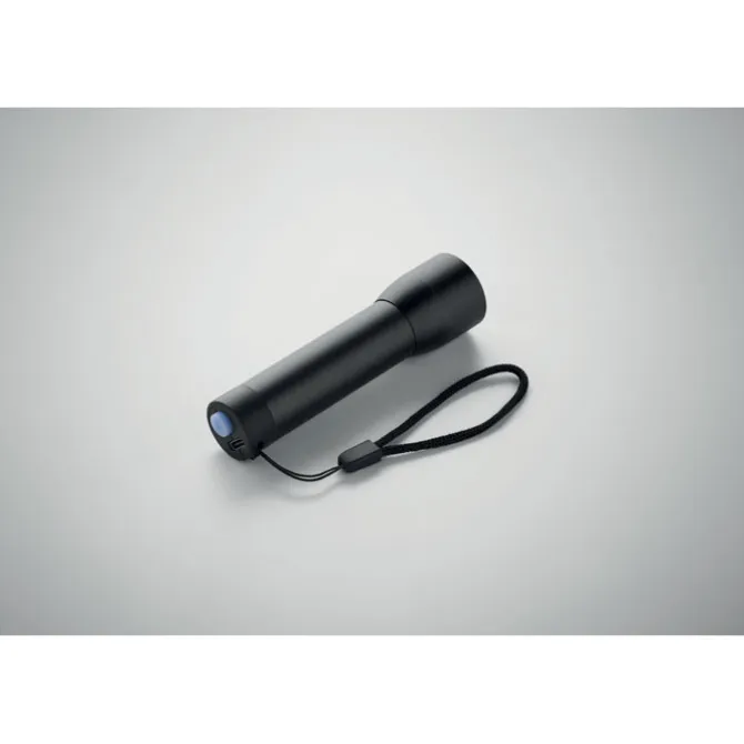 Aluminiowa latarka akumulatorowa / Czarny MO2991-03