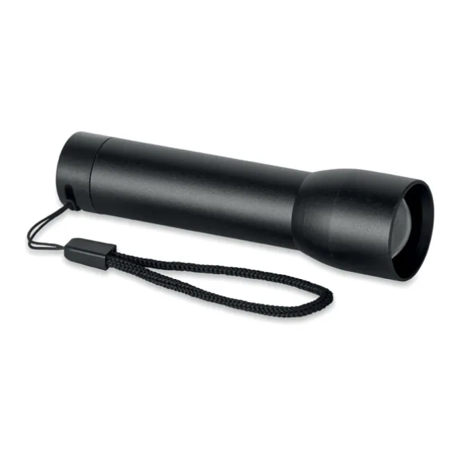 Aluminiowa latarka akumulatorowa / Czarny MO2991-03