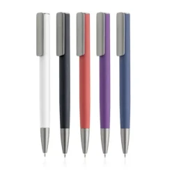 Aluminiowy długopis z gumowym wykończeniem / Rubal / Fioletowy IP13158556