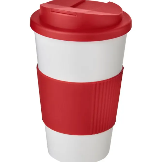 Americano® 350 ml tumbler with grip & spill-proof lid / Biały 21069602