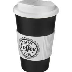 Americano® 350 ml tumbler with grip & spill-proof lid / Czarny 21069611