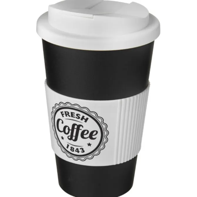 Americano® 350 ml tumbler with grip & spill-proof lid / Czerwony 21069616