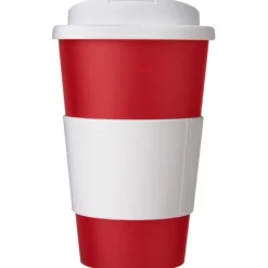 Americano® 350 ml tumbler with grip & spill-proof lid / Czerwony 21069615