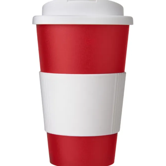 Americano® 350 ml tumbler with grip & spill-proof lid / Czerwony 21069615