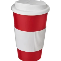 Americano® 350 ml tumbler with grip & spill-proof lid / Czerwony 21069615