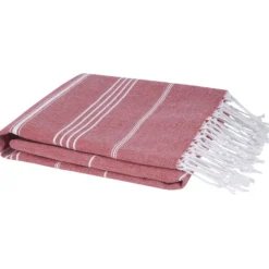 Anna bawełniany ręcznik hammam o gramaturze 150 g/m² i wymiarach 100 x 180 cm / Czerwony 11333521