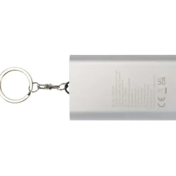Arcturus powerbank o pojemności 2000 mAh z recyklingowanego aluminium z brelokiem / Srebrny 12451781