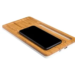 Bambusowa ładowarka indukcyjna z uchwytem na telefon / Bacha / Light Brown IP11058138