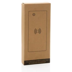 Bambusowy, bezprzewodowy power bank 8000 mAh, ładowarka bezprzewodowa 5W / Brązowy P322.359