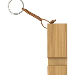 Bambusowy brelok do kluczy, stojak na telefon / Brązowy V0282-16