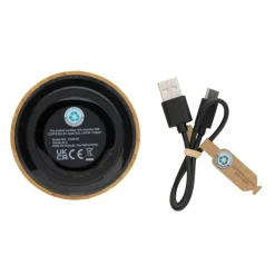 Bambusowy głośnik bezprzewodowy 3W, RABS / Czarny P329.591