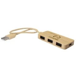 Bambusowy hub USB i USB-C B'RIGHT | Kenzie / Drewno V7283-17