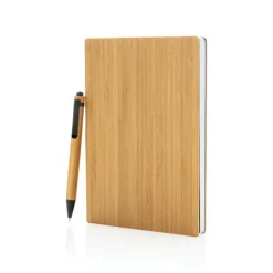 Bambusowy notatnik A5 z bambusowym długopisem / Brązowy P772.159