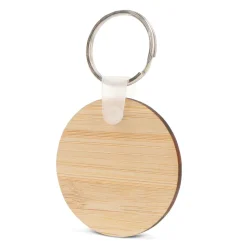 Bambusowy okrągły brelok do kluczy / Naturalny LT99716-N0094