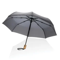 Bambusowy parasol automatyczny 21" AWARE™ RPET / Szary P850.612