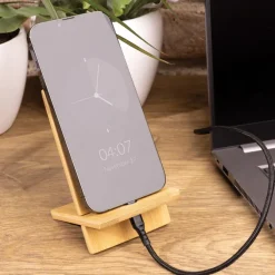 Bambusowy stojak na telefon / Brązowy P301.409