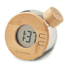 Bambusowy wodny zegar LCD / Przezroczysty szary MO6865-27