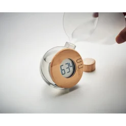 Bambusowy wodny zegar LCD / Przezroczysty szary MO6865-27