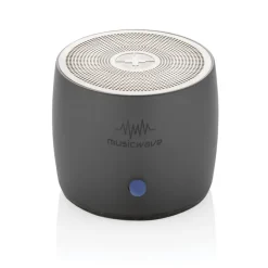 Basowy głośnik bezprzewodowy 3W Swiss Peak, aluminium z recyklingu / Szary P331.002