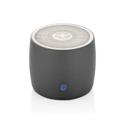 Basowy głośnik bezprzewodowy 3W Swiss Peak, aluminium z recyklingu / Szary P331.002
