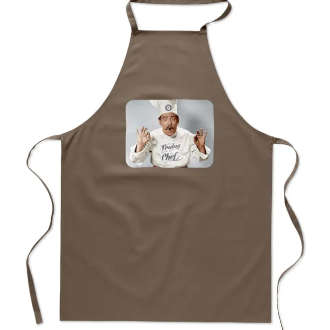 Bawełniany fartuch kuchenny / Taupe MO7251-67