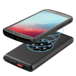 Bezprzewodowy power bank 10000 mAh Mauro Conti z przyssawkami, ładowarka bezprzewodowa 10W | Stef / Czerwony V4833-05