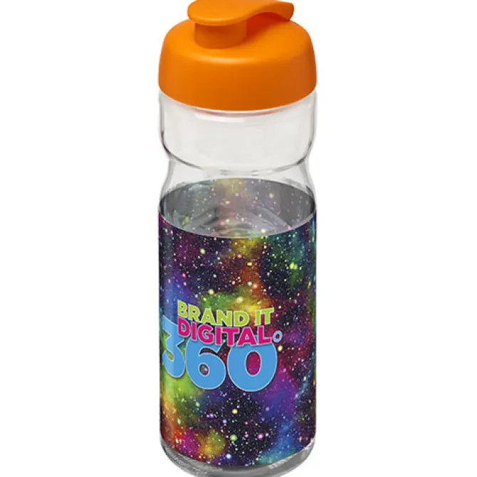 Bidon H2O Active® Base Tritan™ o pojemności 650 ml z klapką / Przezroczysty bezbarwny 21043617