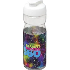 Bidon H2O Active® Base Tritan™ o pojemności 650 ml z klapką / Przezroczysty bezbarwny 21043614